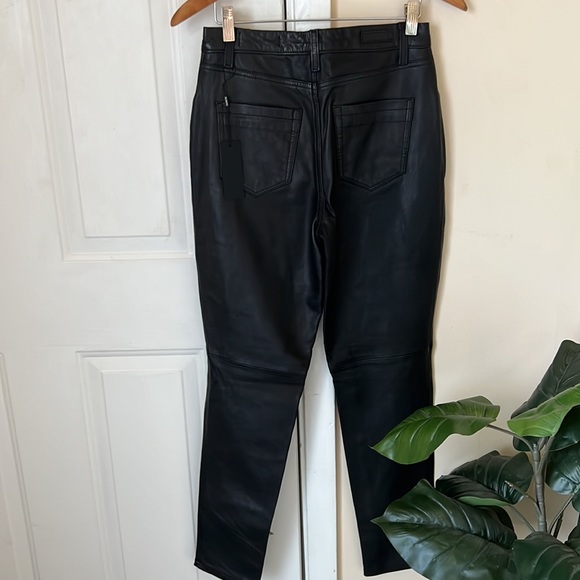 BLANK NYC Stretch Sheep Leather Skinny MOTO Pants Size 26 Black MSRP$398 - Picture 6 of 14